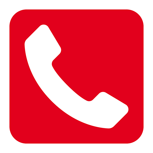 icon Telefon button, weiß-rot